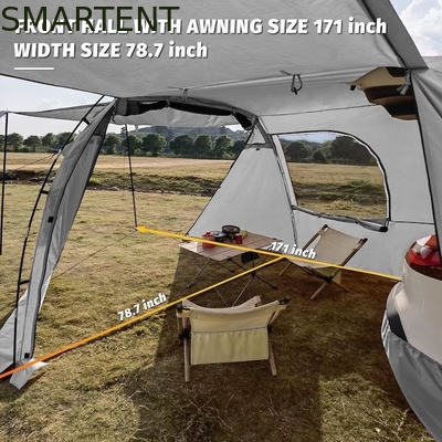 Buitengrijze draagbare waterdichte gecoate polyester SUV kampeertent met een gemakkelijke opstelling van 10 minuten voor 2-4 personen leverancier