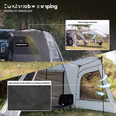 2.49*3.20*1.91M Draagbare grijze auto kampeertent waterdicht PU3000MM gecoat polyesterstof voor outdoor avontuur leverancier