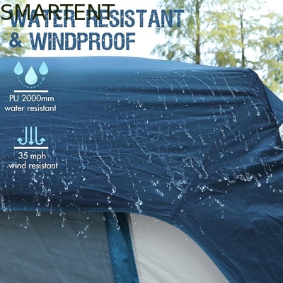 3.05*2.44*2.21M Aanpasbaar 4 Seizoen Blauwe Kleur Waterdicht PU2000MM Gecoat Polyester Mobil Car Camping Tent leverancier