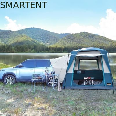 Kopen 3.05*2.44*2.21M Aanpasbaar 4 Seizoen Blauwe Kleur Waterdicht PU2000MM Gecoat Polyester Mobil Car Camping Tent online vervaardiging