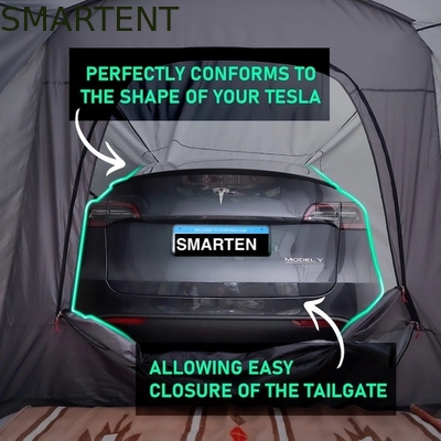 Lichtgewicht gecoate polyester PoFiberglass camping tent voor Tesla 3 seizoen waterdicht grijs model snelle 10 minuten setup leverancier