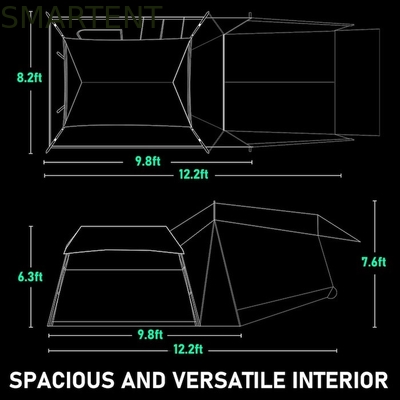 Lichtgewicht gecoate polyester PoFiberglass camping tent voor Tesla 3 seizoen waterdicht grijs model snelle 10 minuten setup leverancier