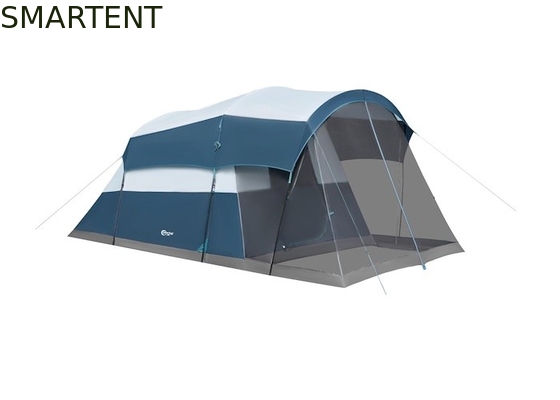 6.1*2.44*1.93M Buiten Dual Color Blauw-Grijz Waterdicht Gecoat Polyester Grote familie Kampertent Geschikt voor 6-8 personen leverancier