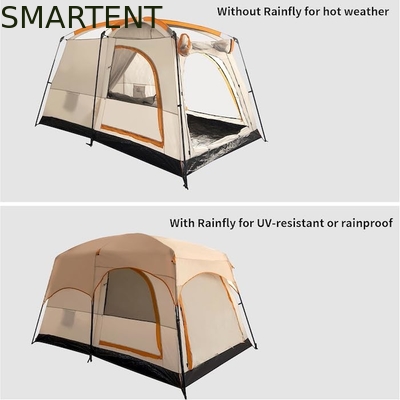 4-persoon 3.3*2.1*1.85M Buiten alle weersomstandigheden Khaki Waterdicht Gecoat Polyester 2-House Design Camping Tent leverancier
