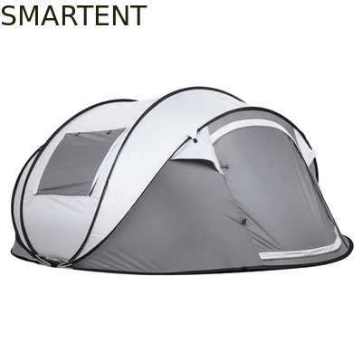 280*200*130CM Grijs Waterdicht PU2000MM Gecoat 190T Polyester 4-Season Pop Up Tent Boat Met Mesh Windows Voor Kamperen leverancier