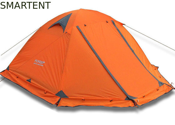 Kopen 2 personen Oranje PU3000MM Gecoat 210T Polyester Aluminium Frame Waterdicht Pop Up Tent Met Carry Bag online vervaardiging