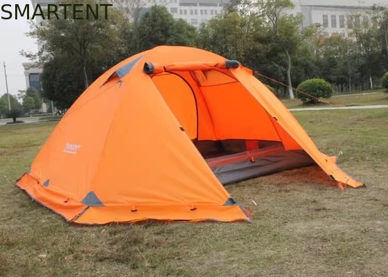 2 personen Oranje PU3000MM Gecoat 210T Polyester Aluminium Frame Waterdicht Pop Up Tent Met Carry Bag leverancier