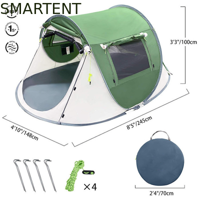 2 personen 245*148*100cm Groen Waterdicht Polyester Outdoor Camping Ruim Pop Up Boat Tent Met Mesh Ventilatie leverancier