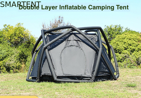 300*270*170 cm Zwart waterdicht 210T luxe opblaasbare dubbele laag Queen tent met opblaasbaar zwembad en UV bescherming leverancier