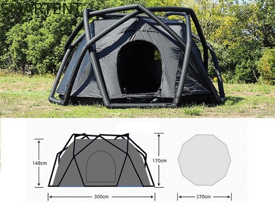 300*270*170 cm Zwart waterdicht 210T luxe opblaasbare dubbele laag Queen tent met opblaasbaar zwembad en UV bescherming leverancier