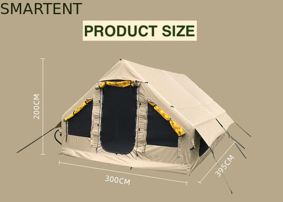 395*300*200CM Waterdicht Khaki Oxford 600D PVC 4-8 Persoon UV-bestendige opblaasbare kampeertent Voor buitenkamperen leverancier