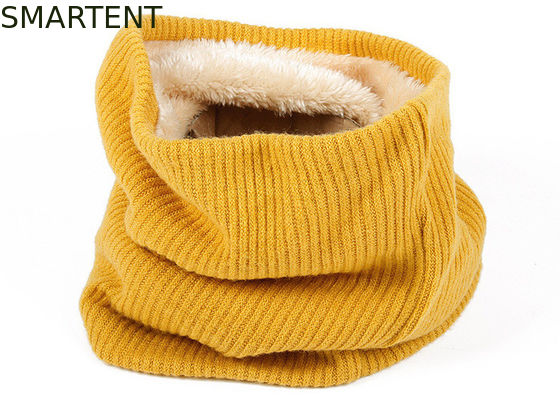 Kopen Dubbele laag Eco-vriendelijk Geel RPET gebreide kraag Warmer Lining met fluweel online vervaardiging