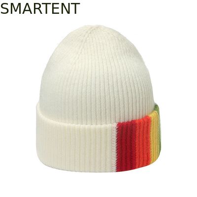 Outdoor witte kleur hergebruik duurzaam RPET gebreide bonnet volwassen grootte voor de winter leverancier
