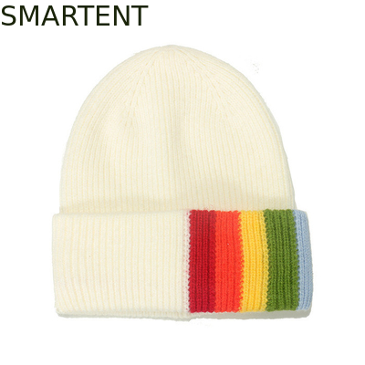 Outdoor witte kleur hergebruik duurzaam RPET gebreide bonnet volwassen grootte voor de winter leverancier