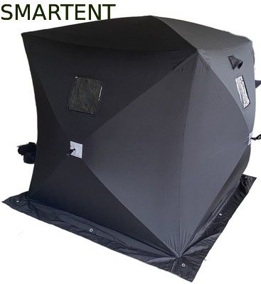 Kopen 147X147X165CM Zwart Outdoor Work Tent Glasvezel Waterdicht Gecoat Polyester 150D Een Man Flip Over IJsschutter online vervaardiging
