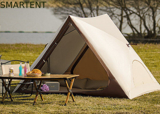 150X200X130CM Draagbare waterdichte PU2000MM gecoate 210T polyester driehoekige pop-up kampeertent voor buiten, volledig automatisch snel te openen strandtent leverancier