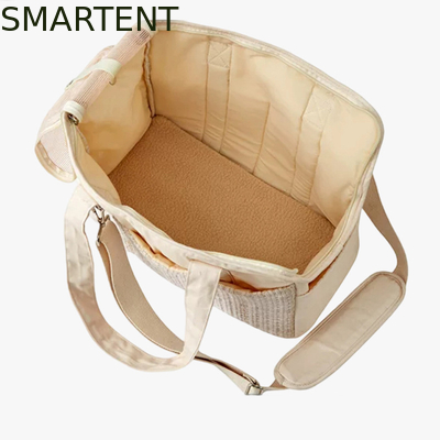 38*18*30CM Beige Canvas Kitty Travel Hangbag Liefdevolle huisdier accessoires moeten zak met zachte stof collectie leverancier