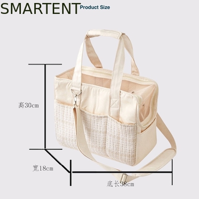38*18*30CM Beige Canvas Kitty Travel Hangbag Liefdevolle huisdier accessoires moeten zak met zachte stof collectie leverancier