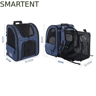 Outdoor 33.5*27*42CM Blauwe Kationische Oxford Uitbreidbare Huisdier Reisrugzak Zachte Stof Mooie Benodigdheden voor Huisdieren Voor Uw Tevreden Metgezellen leverancier