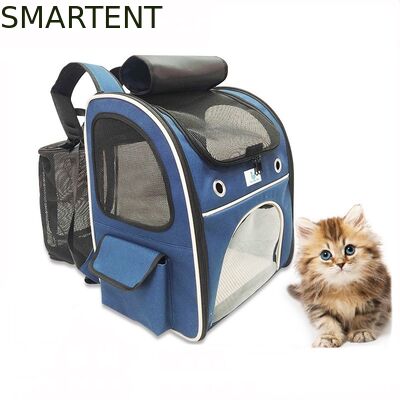 Washable Blue Polyester Oxford Expandable Pet Rucksack Travel Bag Durable Non Toxic Ideal For Indoor Outdoor Pet Owners Needing Safe And Easy To Clean Travel Gear leverancier