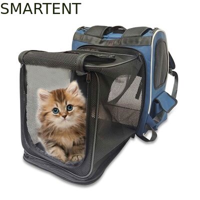 Washable Blue Polyester Oxford Expandable Pet Rucksack Travel Bag Durable Non Toxic Ideal For Indoor Outdoor Pet Owners Needing Safe And Easy To Clean Travel Gear leverancier