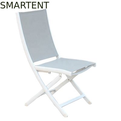 Kopen Europees Wit Vouwbaar de Stoelpvc Mesh Back Aluminum Frame van de Strandzitkamer online vervaardiging