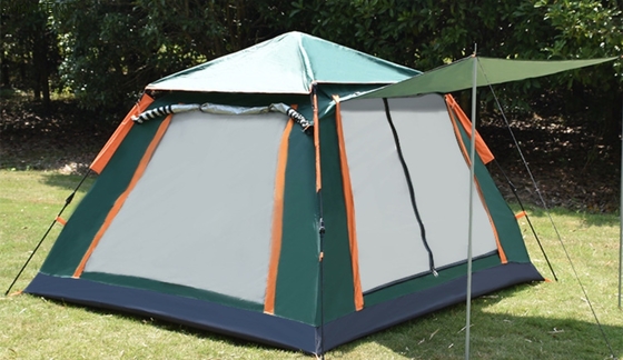 Buitenkampertenten Zonnebestendig en geventileerd Automatisch Glasvezel Frame 210D Polyester 240*240*140cm Groen Modern Design leverancier