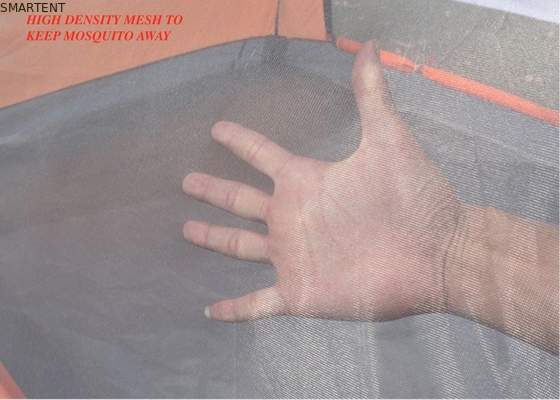210X180X130cm Oranje Waterdicht PU2000mm Gecoat 190T Polyester Gezellige Kampertent leverancier