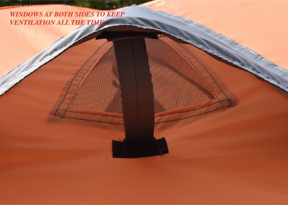 210X180X130cm Oranje Waterdicht PU2000mm Gecoat 190T Polyester Gezellige Kampertent leverancier