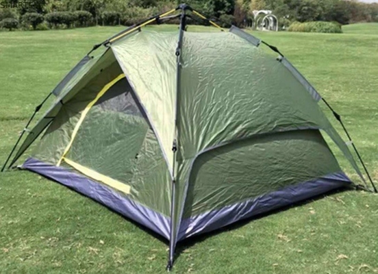 210*210*135cm Automatische glasvezel paal Waterdicht PU2000mm Gecoat Groen 190T Polyester Regendicht Outdoor Camping Tenten leverancier