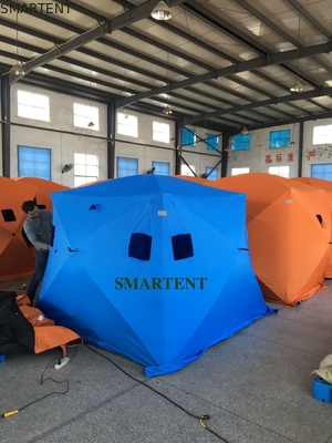 147*147*165CM Blauw Festival Vissen Pop Up Werk tent Gecoat Polyester 300D Oxford Glasvezel Stang Voor Outdoor Camping leverancier
