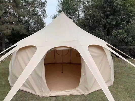 300*300*200CM 5M 280GSM Beige waterdicht gecoate katoen Lotus Design Glamping Outdoor Camping Tent leverancier