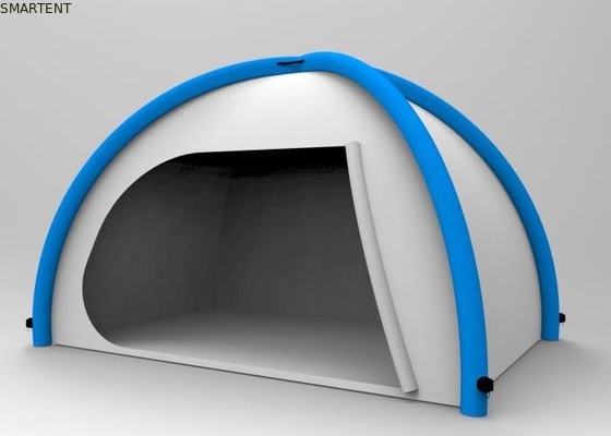Zilveren gecoate opblaasbare buitenkampertenten 190T Blauwe opblaasbare pop-up tent leverancier