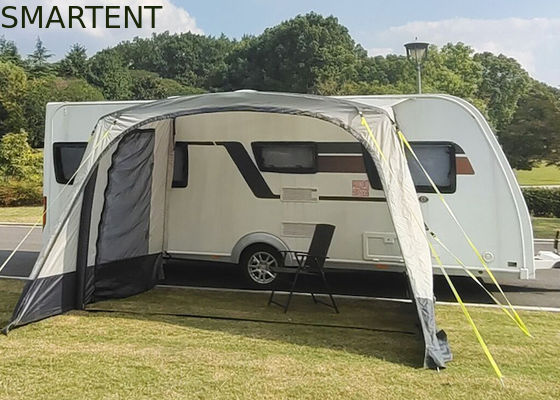 Kopen 350X250X240CM Custom Opblaasbare Grijze Waterdichte PU3000MM 300D Polyester Oxford Outdoor RV Side Luifel online vervaardiging