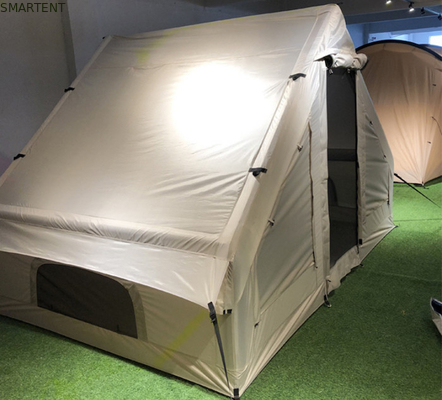 Buiten 300X200X200CM Canvas opblaasbaar kampeertent Huis Dubbellaag Beige katoen leverancier
