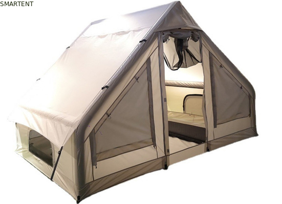 Buiten 300X200X200CM Canvas opblaasbaar kampeertent Huis Dubbellaag Beige katoen leverancier