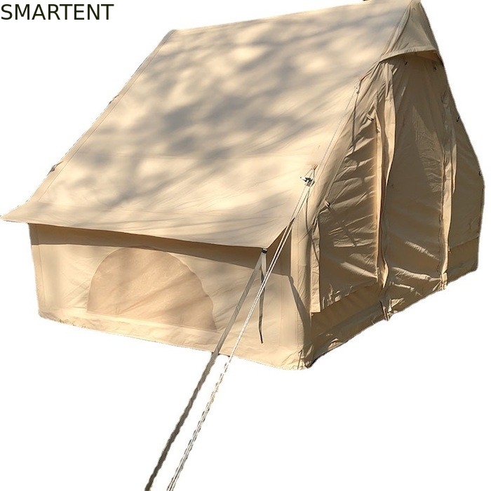 Buitenkampertenten Verdikte beige katoen regenbestendige opblaasbare tent voor familiekampen en avonturen in het buitenleven leverancier