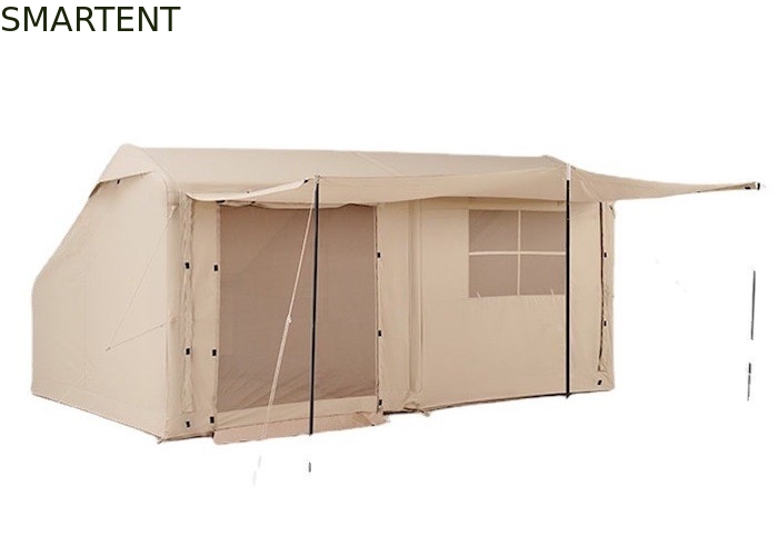 Buitenkampertenten 410*270*200cm Waterdicht Beige katoen opblaasbare tent voor 3-4 personen Forest Hut Stijl lichtgewicht en duurzaam voor buitenavonturen leverancier