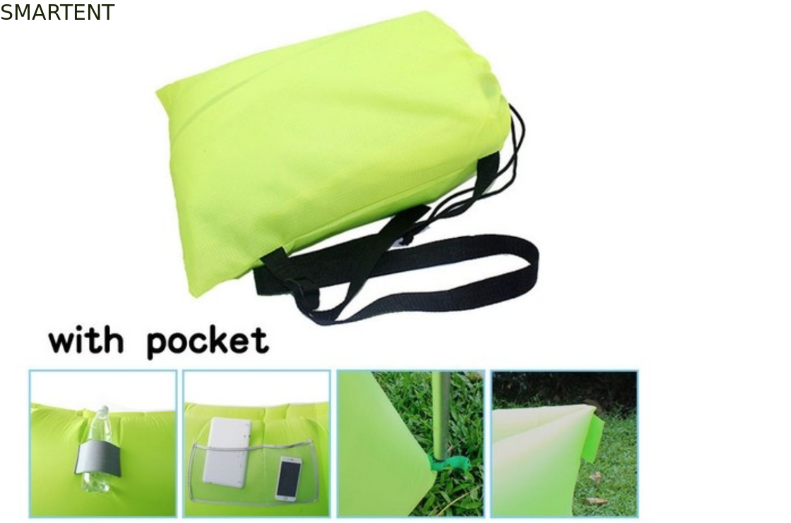 Buiten Neon Waterdicht Ripstop Nylon 260x70cm Bergslaapzakken Strand Opblaasbare Lazy Air Sofa leverancier