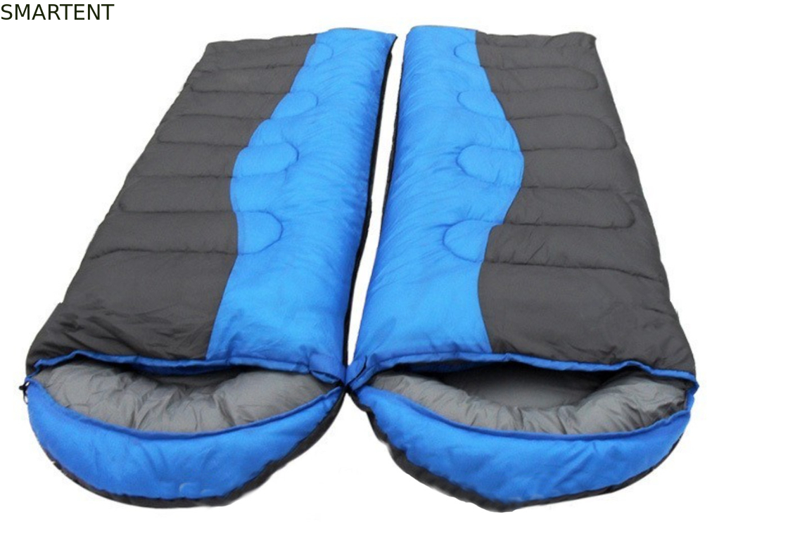 215*78cm Dual Color Outdoor Waterproof 190T Polyester Hollow Fiber Stuffing Klassiek Twee personen in één slaapzak leverancier