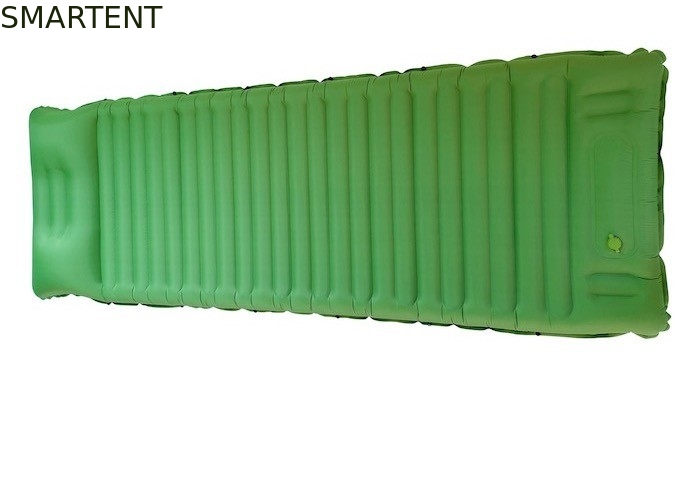 40D nylon TPU opblaasbare bergslaapzakken ingebouwde voetpomp draagbare luchtmatras leverancier