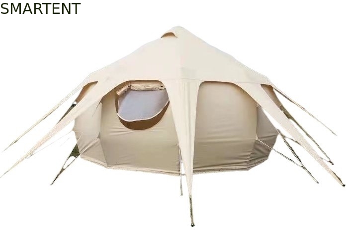 Waterdicht 3000mm Gecoat 285G Beige Kleur Katoen Outdoor Lotus Camping Tenten 5*5*3M leverancier