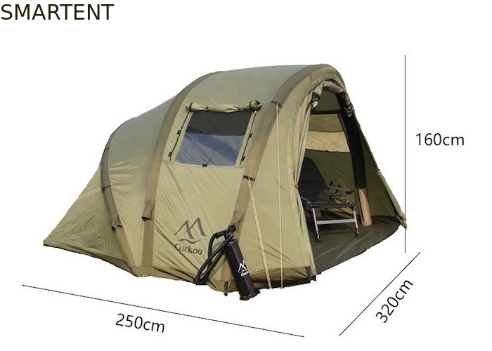2 personen vissershuis waterdicht 210D Oxford opblaasbare kampeertenten 320*250*160cm leverancier