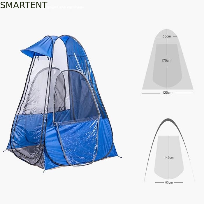 120*120*170cm lichtgewicht draagbare blauwe doorzichtige waterdichte polyester pop-up sport tenten leverancier