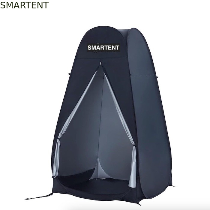 120*120*200cm Zwarte pop-up privacy tenten met ritsdeuren Zilveren gecoate polyester waterdichte camping Shelter leverancier