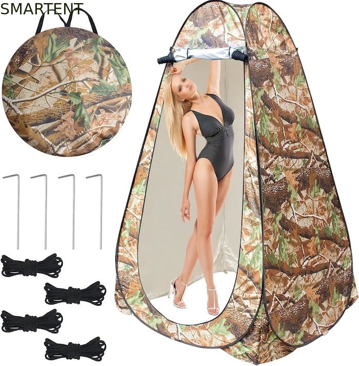 47.2*47.2*74.8 inch Custom Camouflage 190T Polyester Pop Up Privacy Tenten Met UV Bescherming Waterdicht Design leverancier