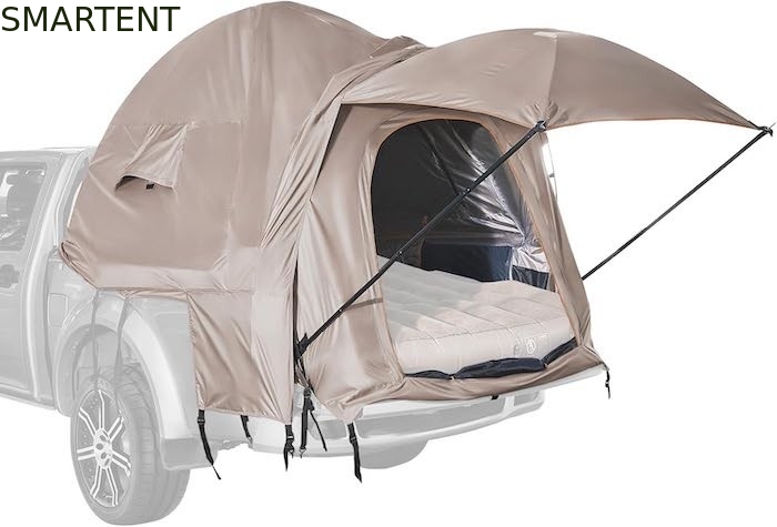 82.7*66.9*66.9 inch Khaki 210D Zilveren gecoate polyester pick-up truck tent met geventileerde ramen voor buiten kamperen leverancier