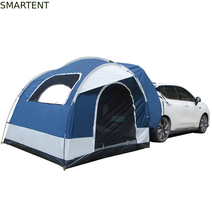 250*250*200CM PU2000MM bedekte polyester 210D 2 deuren SUV camping tent met glasvezel palen en mesh ramen leverancier