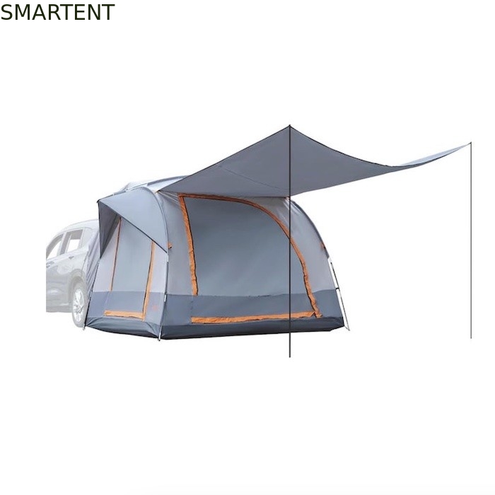 6 personen grijs gecoate polyester 210D SUV camping tent met mesh ramen en UV-bescherming leverancier