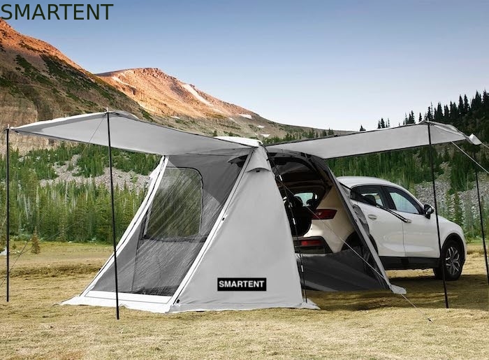 Buitengrijze draagbare waterdichte gecoate polyester SUV kampeertent met een gemakkelijke opstelling van 10 minuten voor 2-4 personen leverancier